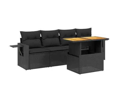 5-Daļīgs Dārza Dīvāna Komplekts Ar Matračiem, Pe Rotangpalma Vidaxl