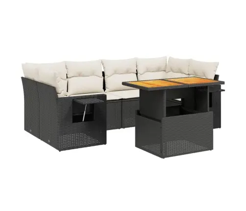 7-Osaline Aiadiivani Komplekt Patjadega, Must, Polürotang