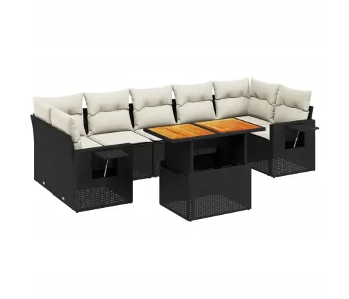 8-Osaline Aiadiivani Komplekt Patjadega, Must, Polürotang