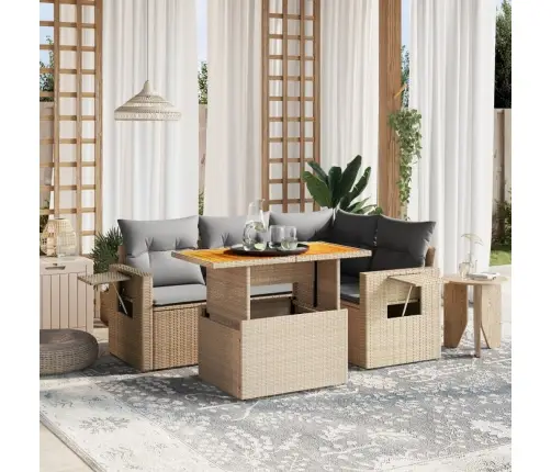 5-Osaline Aiadiivani Komplekt Patjadega, Beež, Polürotang