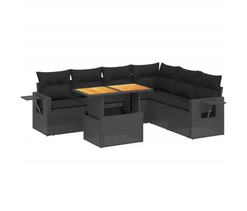 7-Osaline Aiadiivani Komplekt Patjadega, Must, Polürotang