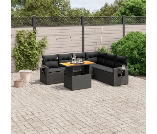 7-Osaline Aiadiivani Komplekt Patjadega, Must, Polürotang