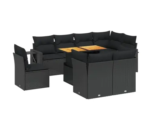 9-Osaline Aiadiivani Komplekt Patjadega, Must, Polürotang