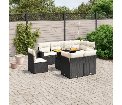 9-Osaline Aiadiivani Komplekt Patjadega, Must, Polürotang