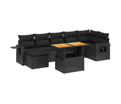 8-Osaline Aiadiivani Komplekt Patjadega, Must, Polürotang