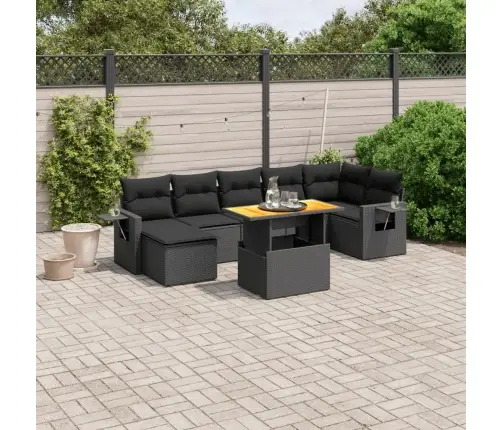 8-Osaline Aiadiivani Komplekt Patjadega, Must, Polürotang