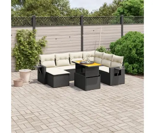 8-Daļīgs Dārza Dīvāna Komplekts, Matrači, Melna Pe Rotangpalma Vidaxl