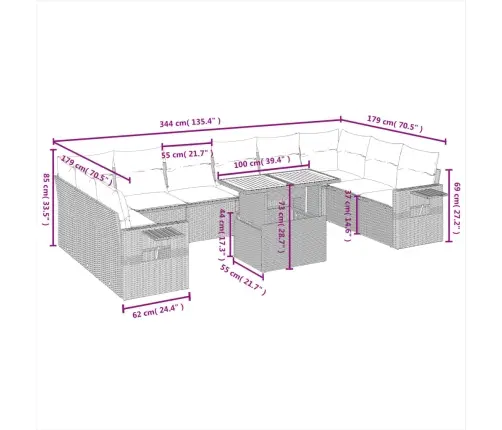 11-Osaline Aiadiivani Komplekt Patjadega, Hall, Polürotang