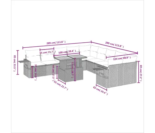 11-Osaline Aiadiivani Komplekt Patjadega, Must, Polürotang