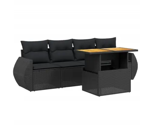 5-Daļīgs Dārza Dīvāna Komplekts Ar Matračiem, Pe Rotangpalma Vidaxl