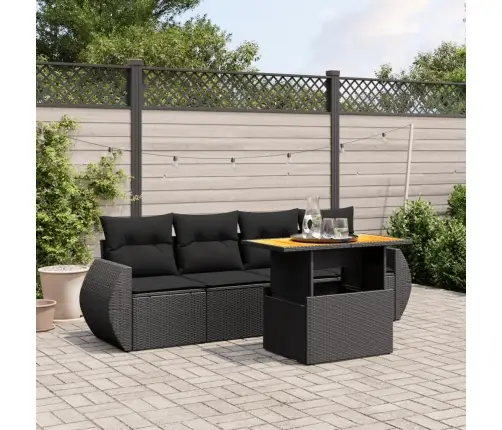 5-Daļīgs Dārza Dīvāna Komplekts Ar Matračiem, Pe Rotangpalma Vidaxl