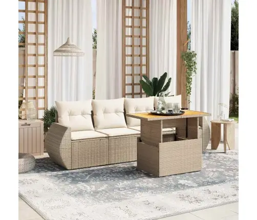 5-Osaline Aiadiivani Komplekt Patjadega, Beež, Polürotang