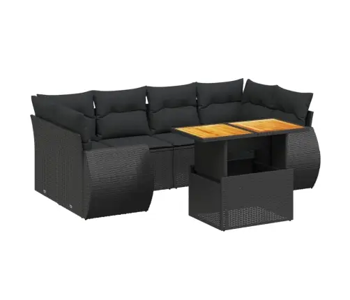 7-Daļīgs Dārza Dīvāna Komplekts Ar Matračiem, Melna Pe Vidaxl 7-Daļīgs Dārza Dīvāna Komplekts Ar Matračiem, Melna Pe Vidaxl