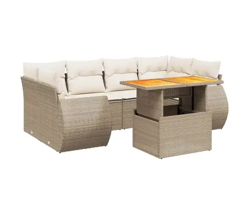 7-Osaline Aiadiivani Komplekt Patjadega, Beež, Polürotang