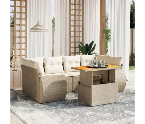 7-Osaline Aiadiivani Komplekt Patjadega, Beež, Polürotang