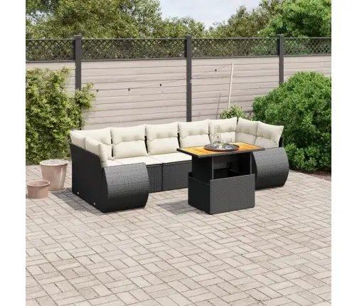 8-Daļīgs Dārza Dīvāna Komplekts, Matrači, Melna Pe Rotangpalma Vidaxl