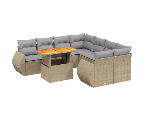 9-Osaline Aiadiivani Komplekt Patjadega, Beež, Polürotang