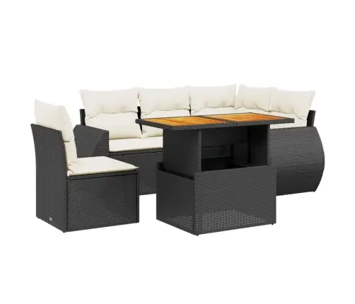 6-Osaline Aiadiivani Komplekt Patjadega, Must, Polürotang