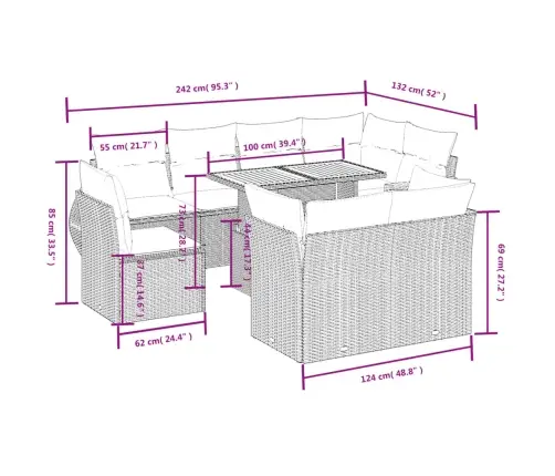 9-Osaline Aiadiivani Komplekt Patjadega, Must, Polürotang
