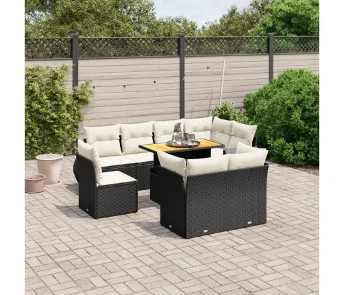 9-Osaline Aiadiivani Komplekt Patjadega, Must, Polürotang