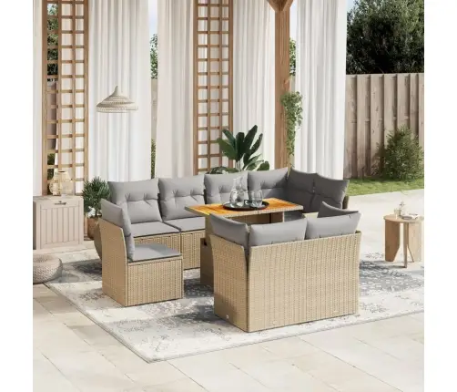 9-Osaline Aiadiivani Komplekt Patjadega, Beež, Polürotang