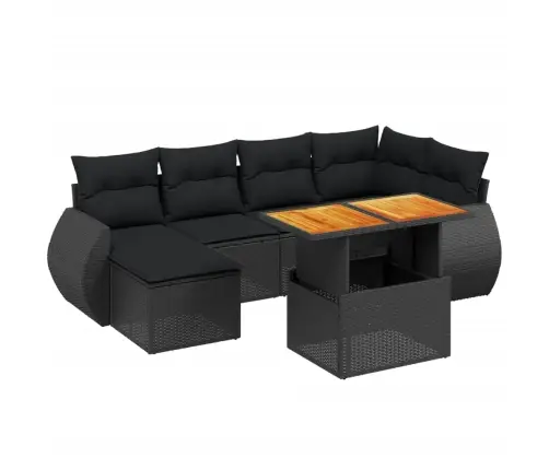 7-Osaline Aiadiivani Komplekt Patjadega, Must, Polürotang