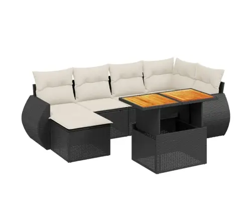 7-Osaline Aiadiivani Komplekt Patjadega, Must, Polürotang