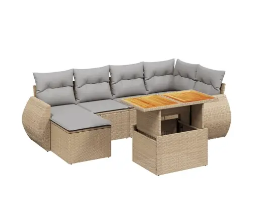 7-Osaline Aiadiivani Komplekt Patjadega, Beež, Polürotang