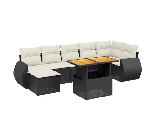 8-Osaline Aiadiivani Komplekt Patjadega, Must, Polürotang