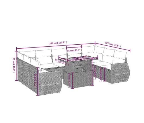 Sodo Komplektas Su Pagalvėlėmis, 10 Dalių, Juodas, Poliratanas