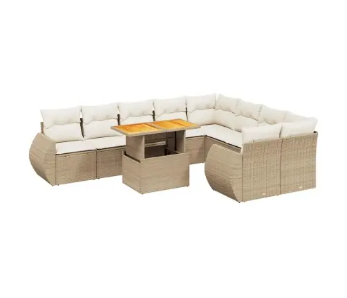 10-Osaline Aiadiivani Komplekt Patjadega, Beež, Polürotang