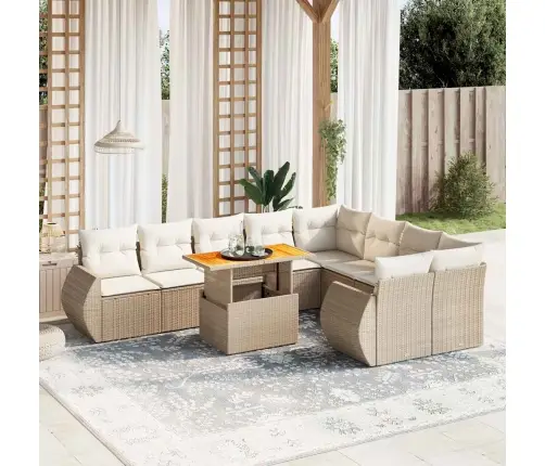 10-Osaline Aiadiivani Komplekt Patjadega, Beež, Polürotang