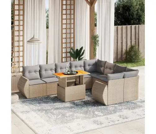 10-Osaline Aiadiivani Komplekt Patjadega, Beež, Polürotang