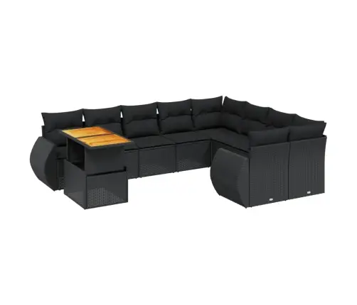 10-Osaline Aiadiivani Komplekt Patjadega, Must, Polürotang