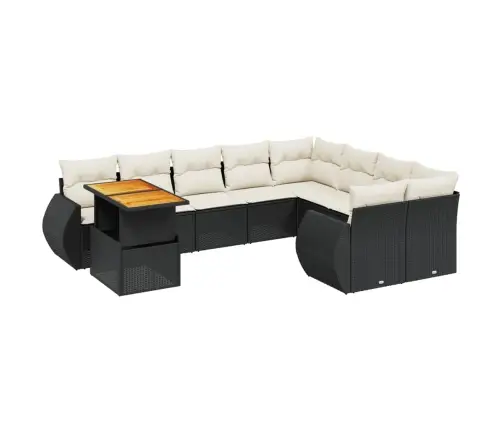 10-Osaline Aiadiivani Komplekt Patjadega, Must, Polürotang