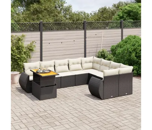 10-Osaline Aiadiivani Komplekt Patjadega, Must, Polürotang