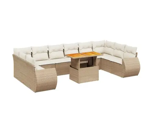 11-Osaline Aiadiivani Komplekt Patjadega, Beež, Polürotang