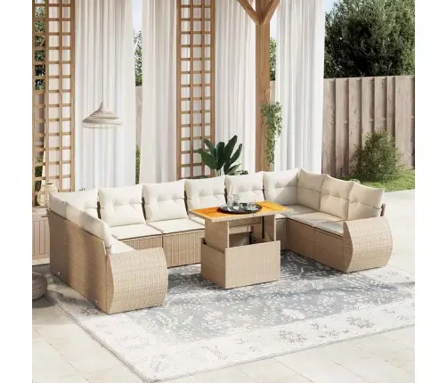 11-Osaline Aiadiivani Komplekt Patjadega, Beež, Polürotang