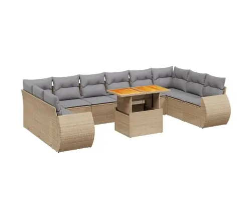 11-Osaline Aiadiivani Komplekt Patjadega, Beež, Polürotang