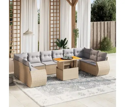 11-Osaline Aiadiivani Komplekt Patjadega, Beež, Polürotang