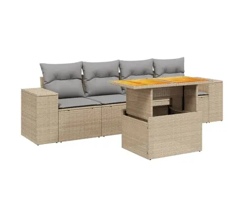 5-Osaline Aiadiivani Komplekt Patjadega, Beež, Polürotang