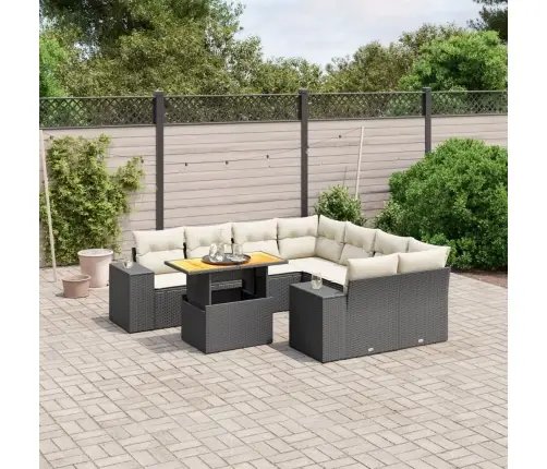 9-Osaline Aiadiivani Komplekt Patjadega, Must, Polürotang