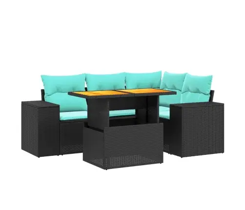 5-Osaline Aiadiivani Komplekt Patjadega, Must, Polürotang