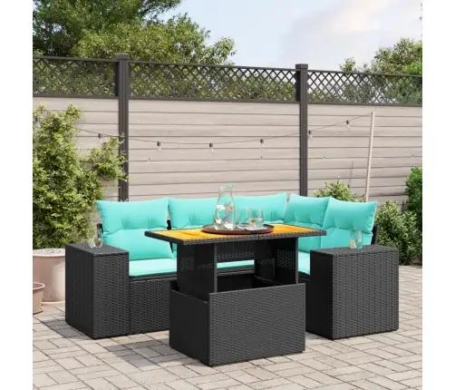 5-Osaline Aiadiivani Komplekt Patjadega, Must, Polürotang