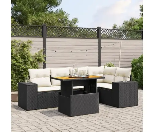 6-Osaline Aiadiivani Komplekt Patjadega, Must, Polürotang