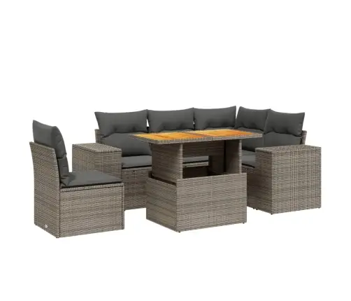 6-Osaline Aiadiivani Komplekt Patjadega, Hall, Polürotang