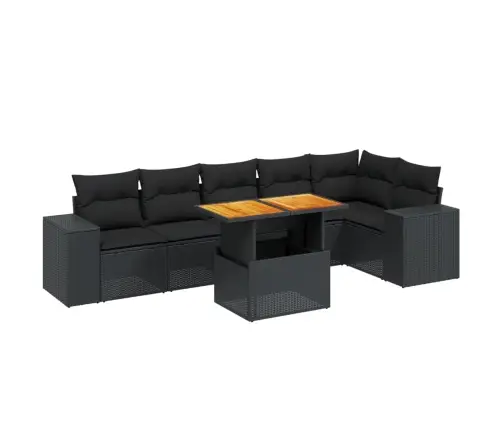 7-Osaline Aiadiivani Komplekt Patjadega, Must, Polürotang