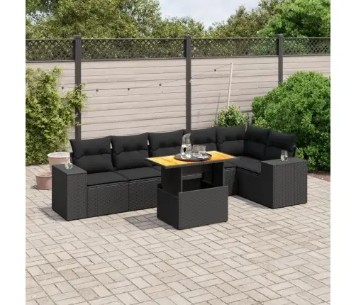 7-Osaline Aiadiivani Komplekt Patjadega, Must, Polürotang