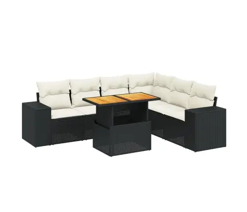 7-Osaline Aiadiivani Komplekt Patjadega, Must, Polürotang