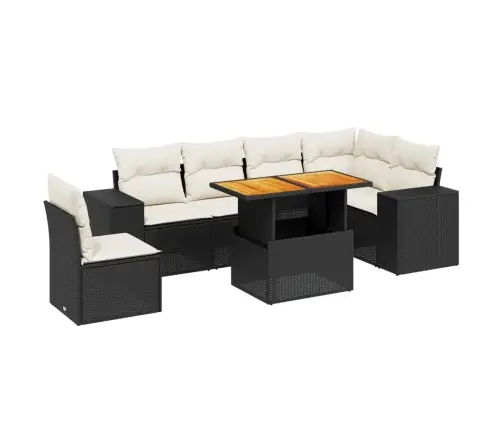 7-Osaline Aiadiivani Komplekt Patjadega, Must, Polürotang